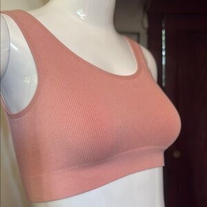 NWT bamboo bra size small by cest moi Seamless Ribbed Pink Bralette